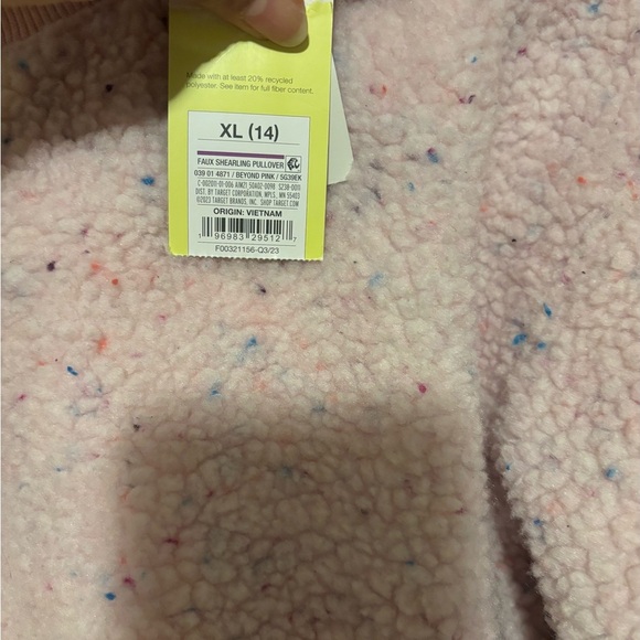 All in Motion Light Pink Fleece Sweater Size XL - 14 Girl - Picture 3 of 5